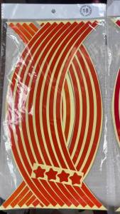 16Pcs/set 18inch Strips Motorcycle Car Rim Stripe Wheel Decal Tape Sticker Reflective Rim Stripe Tape Bike Motorcycle Stickers