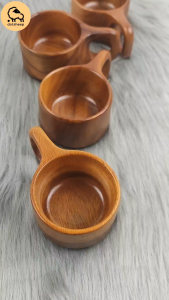 Dotsheep แก้วไม้จามจุรีแบบมีหูจับ แก้วไม้มีหูจับ