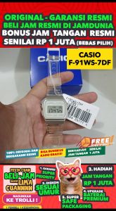 CASIO ORIGINAL - F-91WS-7DF - Women - Resin - Putih - Jamdunia / Jam dunia JD18ST # Jam Tangan Wanita Cewek Anti Air Watch DIGITAL ANALOG + F-91WS-7D F 91WS 7D F-91WS 91 WS F91 F91WS F-91 $ WR0 STR SD7 S002