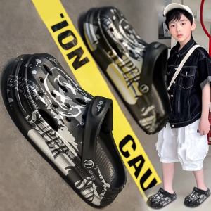 Boys Outdoor Sandals Childrens Flip Flops 2025 New Summer Anti-slip Beach Shoes Big Kids Slippers Boys Clog Shoes