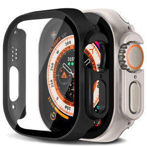 Ultra2 กันน้ำที่น่าสนใจสำหรับ Apple Watch (2023) 49 มม. ฝากรอบป้องกันหน้าจอขอบแบบ IWatch ซีรีส์9 (2023) 8 SE 7 6 5 4 ยิ่งมีการผสมเส้น Ultra 45 มม., 41 มม., 44 มม., 40 มม. และ 49 มม