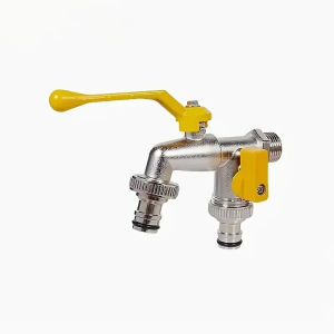 1Pc dual socket garden water pipe faucet universal threaded multi-component outdoor faucet compatible with sprinklers and wate