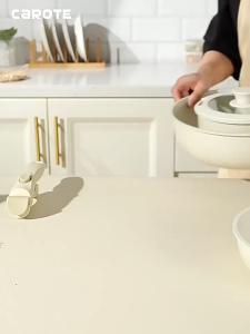 6PCS Cookware Set with Detachable Handle Pot Kitchen Non-Stick Frying Pan Soup Pot Flat Stove Ceramic Can Be Placed in The Microwave