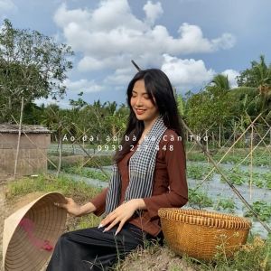 Bộ áo bà ba lụa nâu- Áo bà ba lụa lẻ nam bộ - Có bộ bà ba Bigsize- may sỉ bà ba toàn quốc - May bộ bà ba theo yêu cầu