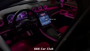 64 Colours LED Air Vents For Mercedes Benz C-Class W206 2022 Car RGB Turbine Air Conditioning Nozzle Outlet Ambient Light Refit
