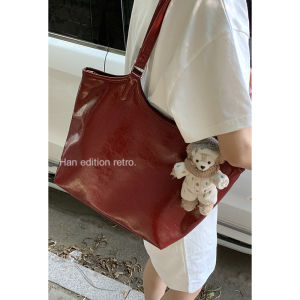 Retro Large Capacity Tote Bag Womens Commuter Bag Underarm Bag for Class Stylish Simple Design 2024 New Fashion Trend