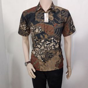 hem batik cap coklat Arta batik super KODE 007 batik pria lengan pendek atasan batik halus 9.9 23 batik terbaru grosir batik promo batik diskon batik