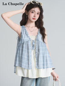 La Chapelle | French Style Plaid Sleeveless Top Summer