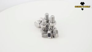 น็อต สกรู หัว หกเหลี่ยม พร้อม แหวน+สปริง+ตัวเมีย สเตนเลส 304 เกลียวมิล หยาบ M3 M4 M5 / (Set) Hex Bolt SUS304