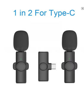 Wireless Lavalier Microphone Clip-On Lapel USB-C Audio Video Recording for Phone Live Streaming