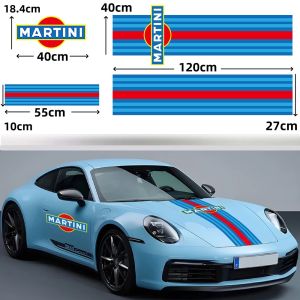 For MARTINI Racing Stickers Auto Hood Door Stripe Vinyl Sticker Outdoor Club Bar MARTINI Decal Decoration for 911 917 917LH 918