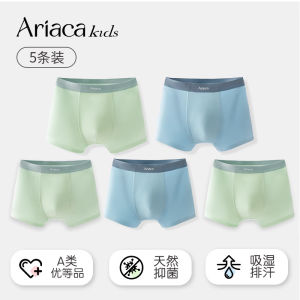 Ariaca Kids Boys Modal Underwear Pack of Five Comfortable Breathable Antibacterial Flat-Cut Shorts for Children Ages 2-13