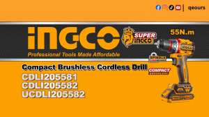 INGCO 20V 55NM CORDLESS DRILL | COMPACT BRUSHLESS MOTOR | CDLI205582 CDLI205581