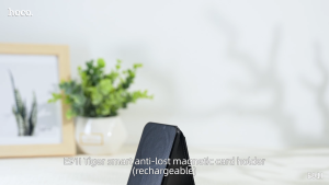 HOCO E91I Smart Anti-lost Device Multifunctional Magneic Card Holder Portable Foldable Wallet Strong Suction GPS Global Positioning Card Remote Precise Positioning Card Style Anti-Lost Locator Supports Type-C Charging Interface