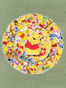 Waterproof Stickers 100 Pcs Winnie the Pooh Cartoon Animal Puppets Decorative Stickers for Mobile Phone Glass Frame Helmet Laptop