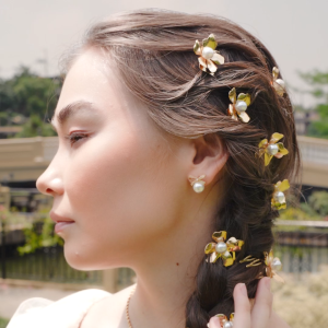 Mikana Bifuu 3pcs Flower Metal Hair Comb Clip for women accessories pearl hairclip hairdress for her