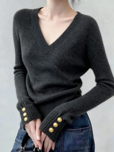 HUOLISI | Trendy Spring V-Neck Knitted Sweater
