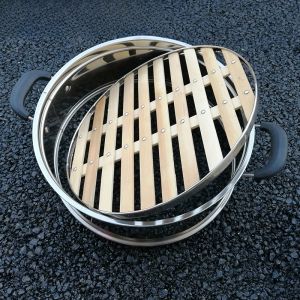 Stainless Steel Bamboo Bottom Steamer Pan Electric Pot Home Use Multi-Function Cooking Utensil Separate Design Kitchen Gear