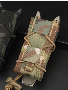 Portable Tiger Style 9mm/45ACP Quick Draw Magazine Pouch Multifunctional Bag Molle Accessory Storage Bag for Outdoor Camping Travel