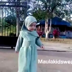 Maula Kids Wear Gamis Tutu Hijab Bayi Balita Lucu Pakaian Anak Perempuan (0 Bulan - 4 Tahun) Fashion Muslim abu-Abu