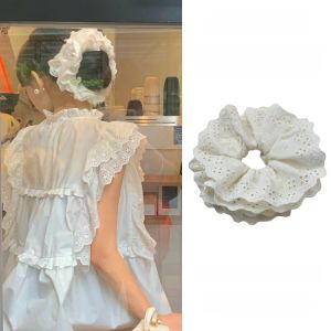 Super Colorful Large Lace Hair Ties Womens Fabric Hair Bands Korean Style Hair Accessories Hair Ropes Folded Edge Hair Bands