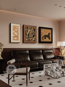 ภาพตกแต่งห้องรับแขกแบบสามชุดรูปนกดอกไม้สไตล์เรโทรหรูหรา เรียบง่ายและหรูหรา ภาพวาดเรโทรแบบมีขอบ PS สำหรับห้องนอนและห้องนั่งเล่น