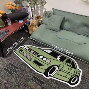 VIKAMA Creative Car-Shaped Rug Non-Slip Comfortable Soft And Warm Bedside Mat For Bedroom Office Or Study Rug Home Decor