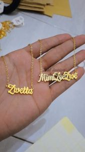 Kalung Nama Zedd Jewelry: Warna Silver dan Emas Tahan Lama Anti Karat - Cantik Berkualitas Cocok Untuk Kado Hadiah - Catherine Necklace: Titanium 18K Gold Plated - COD Bayar Di Tempat