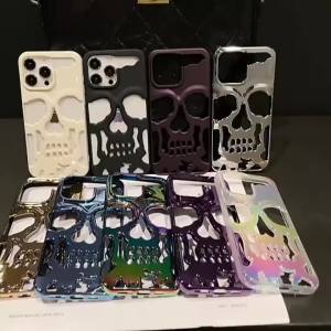 Ốp Điện Thoại Hình Đầu Lâu Rỗng Cho iPhone Chống Sốc Mặt Lưng Mờ Chống Trầy Xước Chống Bụi Nhẹ Chống Trượt Chất Liệu Nhựa.