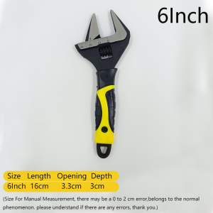 Adjustable Wrench (6/8/12 Inch) Hand Tool Large Opening Multi-function Open Mouth Universal Wrench Bathroom Plate Hand