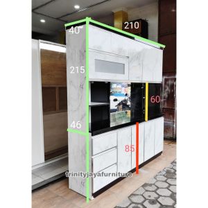 Lemari Dapur Hpl 5 Pintu Lemari Sayur Lemari PIring Engsel Slowmotion Terbaru 2025 /trinityjayafurniture
