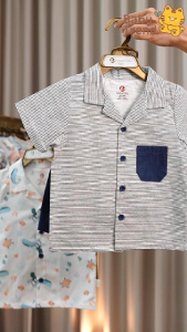 Elegant Kids ชุดเด็กผู้ชาย 12-24เดือน ชุดเสื้อเชิ๊ดคอปกแขนสั้น เกงเกงขาสั้น เสื้อสีพื้น ชุดออกงานเด็ก Smart&Casual | Babytrend