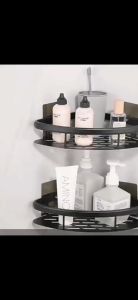 Retouch Home 2 Layer Bathroom Shower Shelf Wall Mounted No Drilling Storage Shelves Adhesive Triangle Baskets BR118