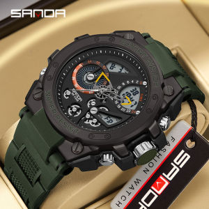 Sanda Mens Watch Electric Watch Multi-Function Fashion Trend Outdoor Luminous Alarm Clock Waterproof Shockproof Men Watch 9020