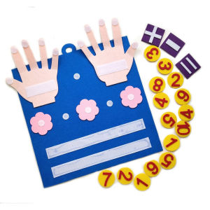 Kid Montessori Toys Busy Board Felt Finger Hand Shape Counting Numbers Math Toys Early Learning Education Toy