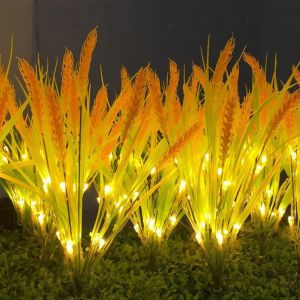 1PC 7Head Solar Powered Wheat Ear Ground Mounted Light Suitable for Courtyard Garden Lawn Outdoor Camping Party Decoration