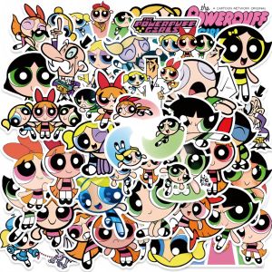 Bandai | 40/50PCS Powerpuff Girls Graffiti Stickers Suitable for Luggage Laptops Refrigerators Helmets