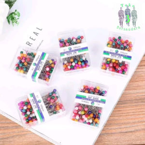 Jarum Pentul Warna Box Mika Isi 60-80pcs/ Jarum Pentul Hijab / Jarum Pentul Besar Jilbab