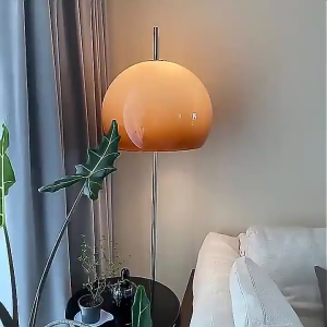 LED Mushroom Shaped Floor Lamp Glass Warm Living Room Bedroom Lamp Eye Protection Ambient Lamp