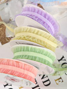NingChu Ribbon | Elastic Pleated Organza Ribbon 2.5cm