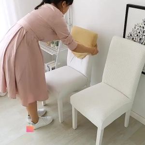 Chair Cover Dining Stretchable Universal Knitted Thick Elastic Antifouling Seat Cushion Protector foot rubber