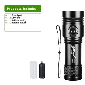 Đèn Pin Lặn Chống Nước IPX8 Có Thể Sạc Lại Đèn Pin Lặn Đêm 200M Kèm Dây Cầm Tay Ánh Sáng Trắng/vàng Dùng Cho Câu Cá Và Săn Bắn