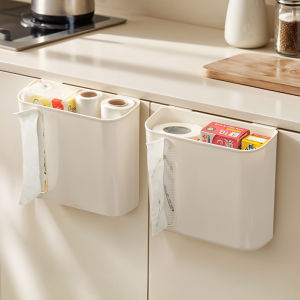 กล่องกระดาษทิชชู่ติดผนังแบบตู้ครัวสำหรับใช้ในบ้าน กล่องเก็บกระดาษเช็ดหน้ามีด้านล่างเปิด ไม่ต้องเจาะรู