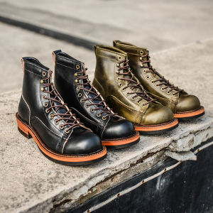 Retro Round Head Work Boots Oxford Style