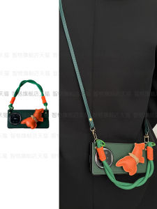 Orange French Bulldog Design Huawei MateX5 Foldable Screen Phone Case Womens Style Dual Layer Hand Strap Crossbody Bag Compatible