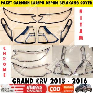 Paket Garnish Depan Belakang Grand All New Crv 2015 2016 Cover Chrome Hitam