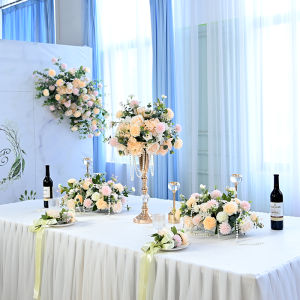 ตกแต่งดอกไม้เทียมสำหรับโต๊ะอาหารธุรกิจ ดอกไม้ตกแต่งงานเลี้ยงลูกค้า ตกแต่งร้านอาหาร ตกแต่งหน้าร้าน ดอกไม้เทียม ดอกไม้สด