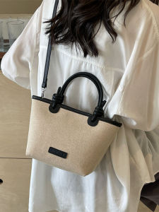 Casual Trendy Womens Tote Bag Single Shoulder Crossbody Bag Versatile Simple Design Korean Style Bucket Bag Handbag