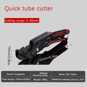 Aluminum Alloy Pipe Cutter Professional Plumbing Tool with Steel Blade Ratchet Self-Locking Design for PVC and PPR Plastic