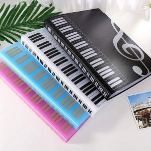 40-Pocket Double-Sided Guitar Sheet Music Folder for 80 Pages A4 Size Sheet